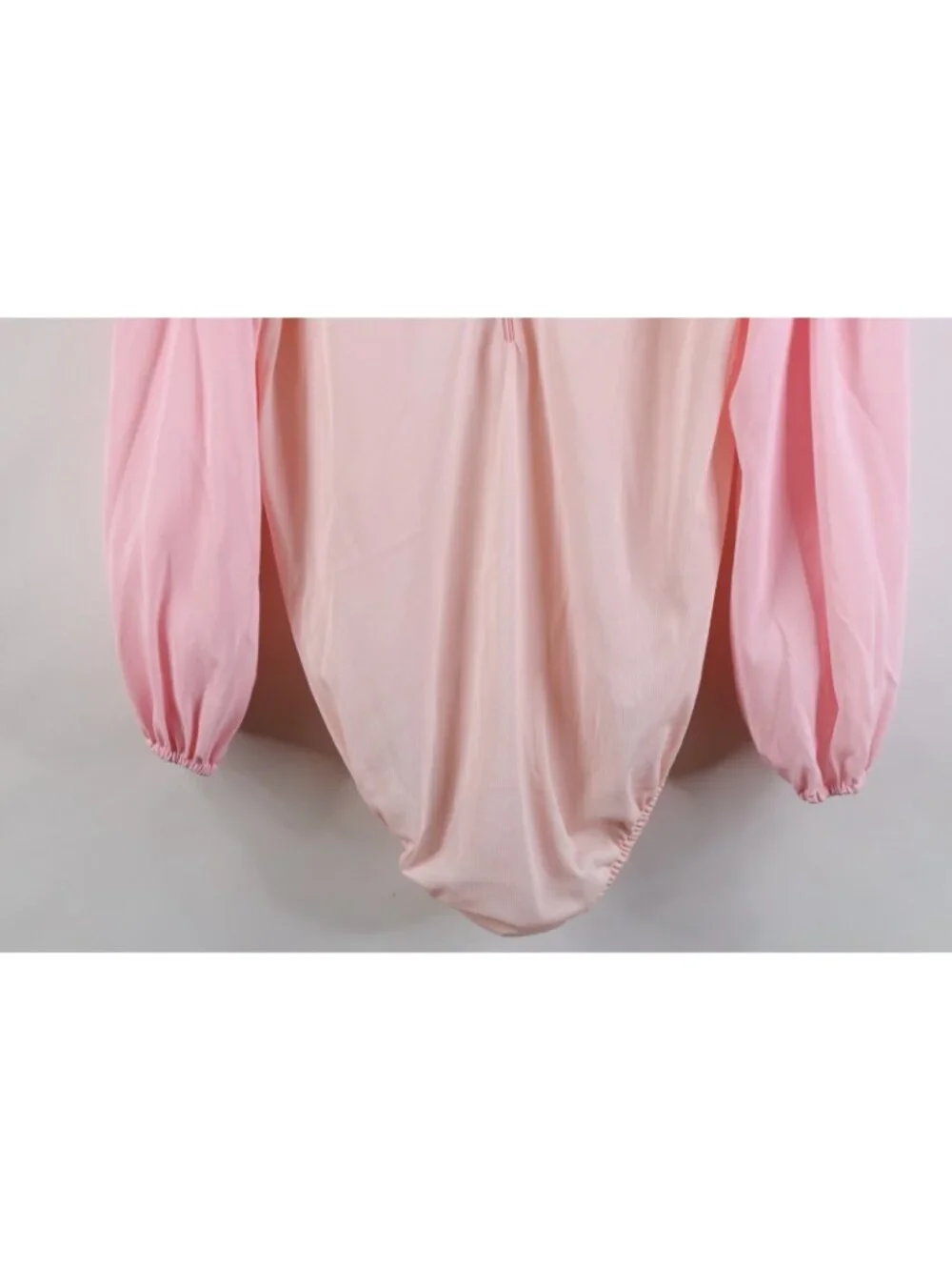 Vintage 70s Streetwear Womens Large Sheer Balloon Sleeve Snap Crotch Shirt USA - Picture 15 of 15